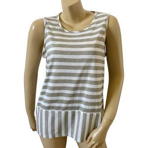 JONES NEW YORK Signature Womens Size Medium Sleeveless Striped Tank Top Shirt